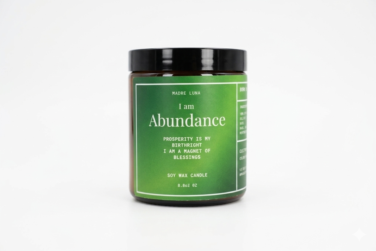 I am Abundance- Soy Wax Candle