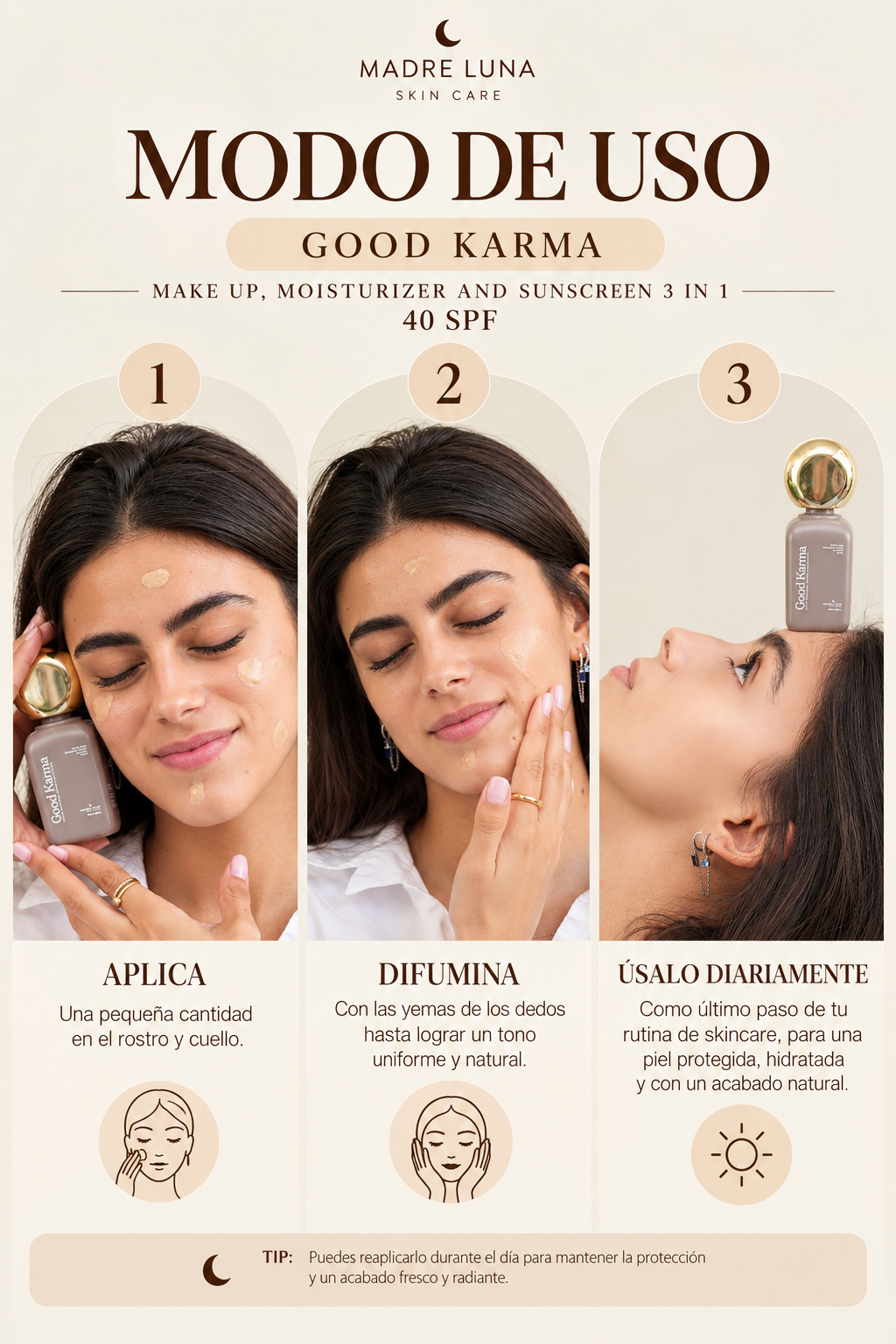 GOOD KARMA- PROTECTOR SOLAR TINTADO 40 SPF