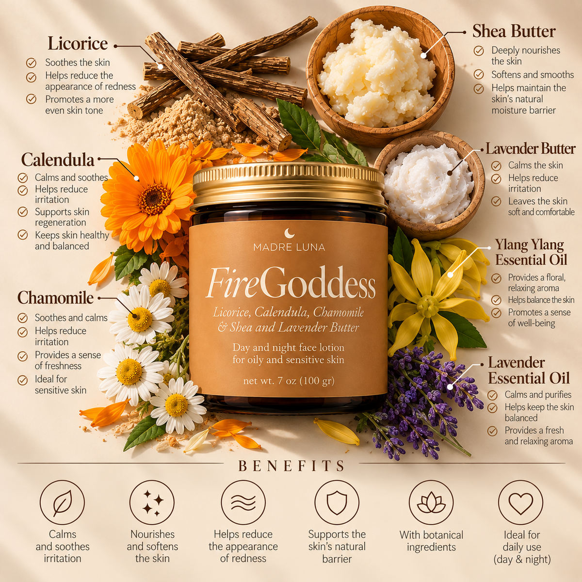 Fire Goddess- Light Face Lotion for Rosacea