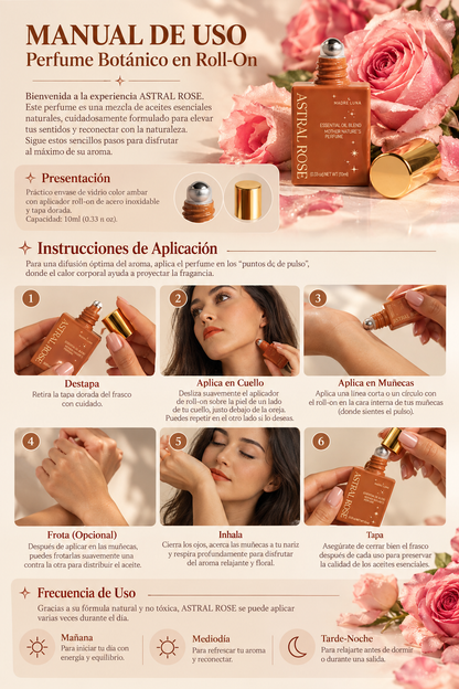 Perfume roll-on orgánico ASTRAL ROSE