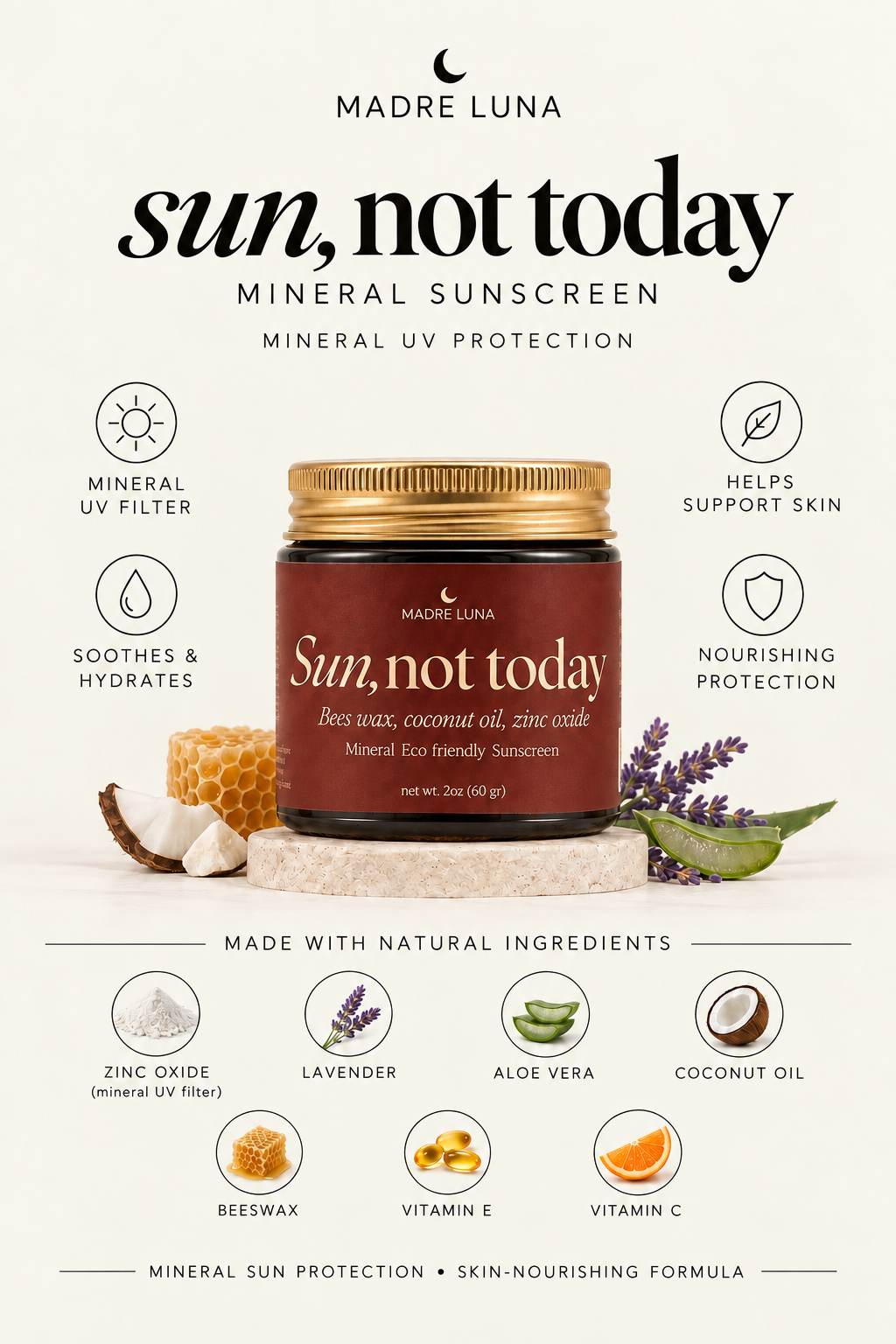 Sun Not Today 40 SPF- Protector Solar Mineral Sunscreen