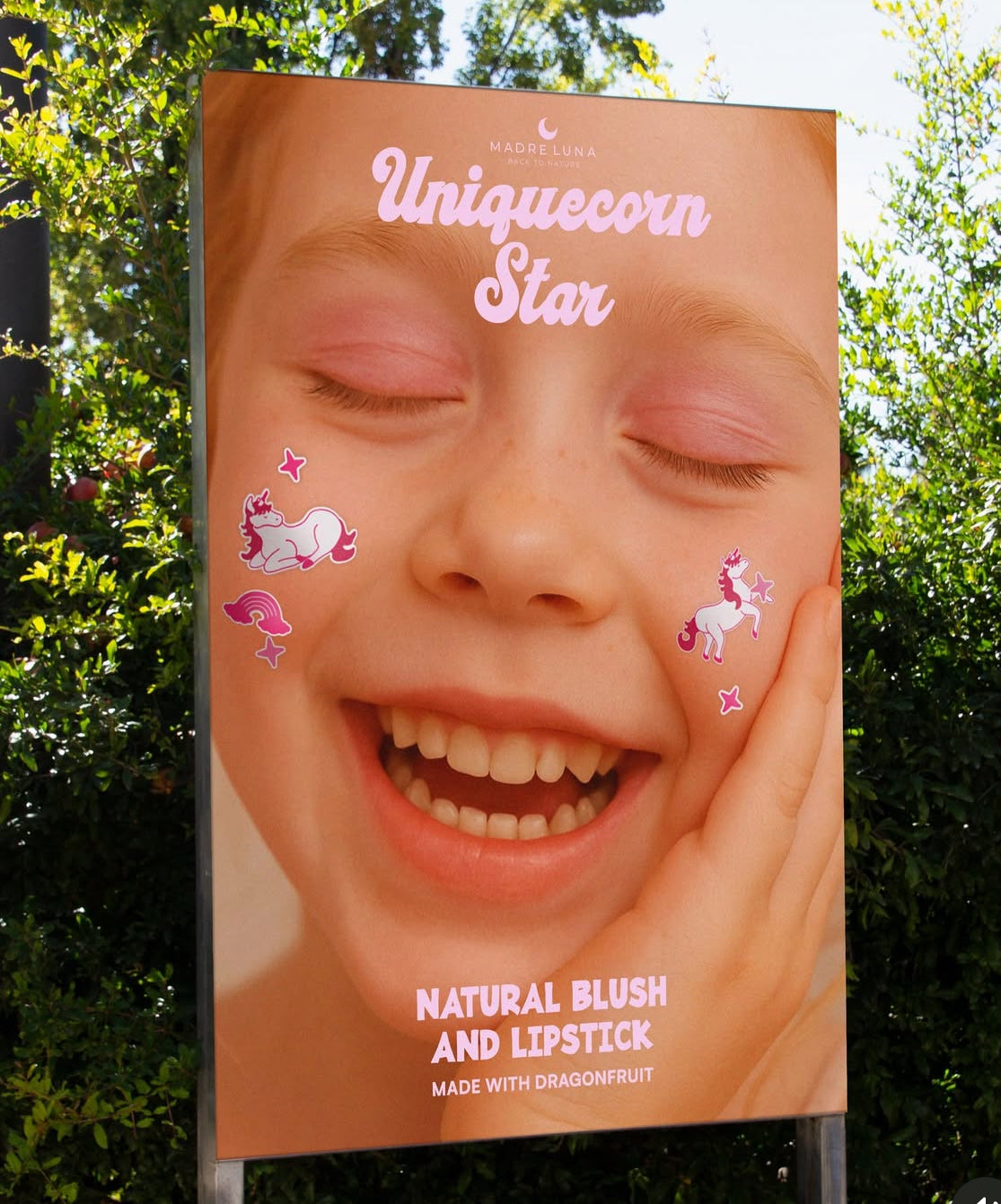 Uniquecorn star lipstick for girls with dragonfruit