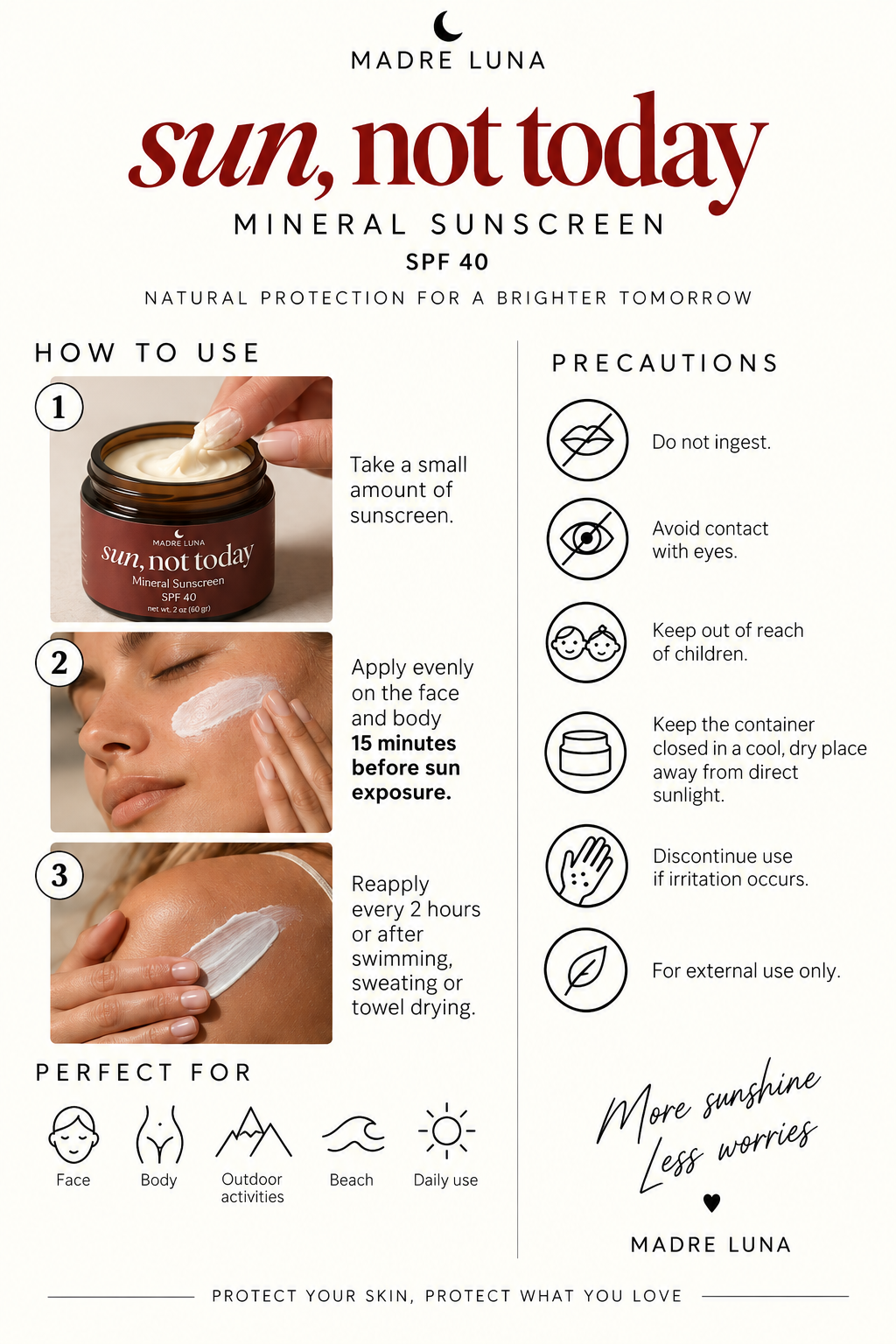 Sun Not Today 40 SPF- Protector Solar Mineral Sunscreen
