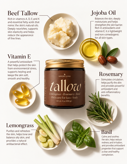 Tallow Balm with Lemongrass + Basil &amp; Rosemary