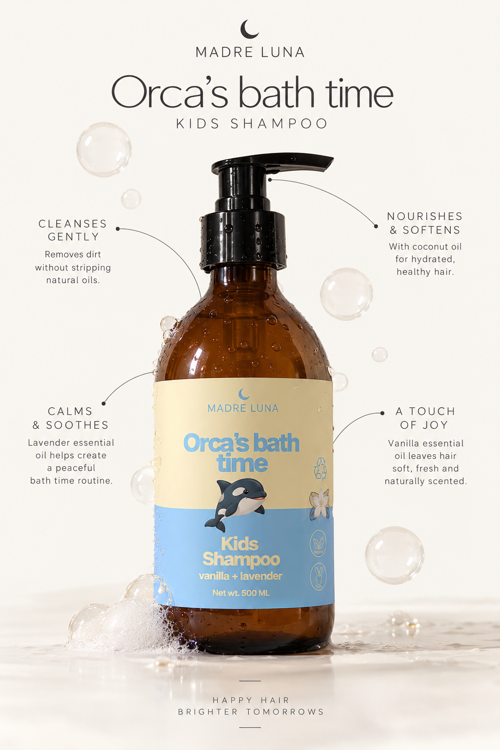 Orca’s Bath Time- Kids shampoo