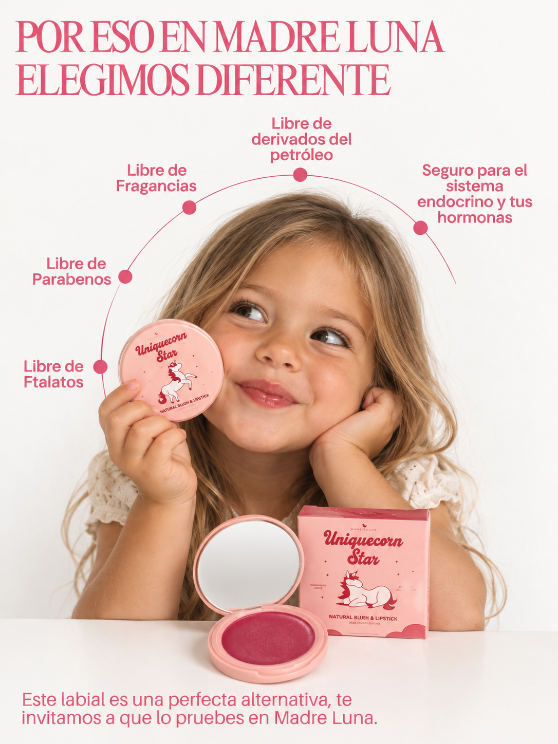 Lápiz labial Uniquecorn Star para niñas con pitahaya