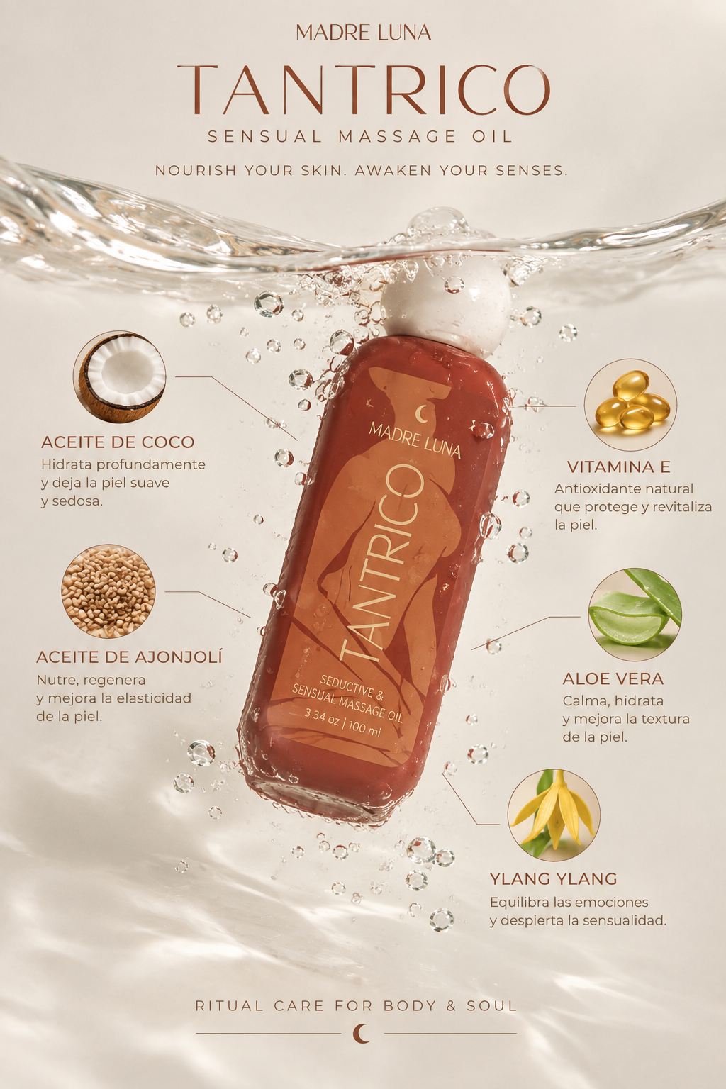 TANTRICO - Aceite de Masaje para Flirtear y Seducir