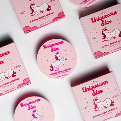 Uniquecorn star lipstick for girls with dragonfruit