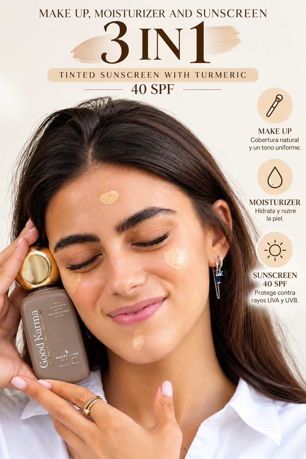 GOOD KARMA- PROTECTOR SOLAR TINTADO 40 SPF